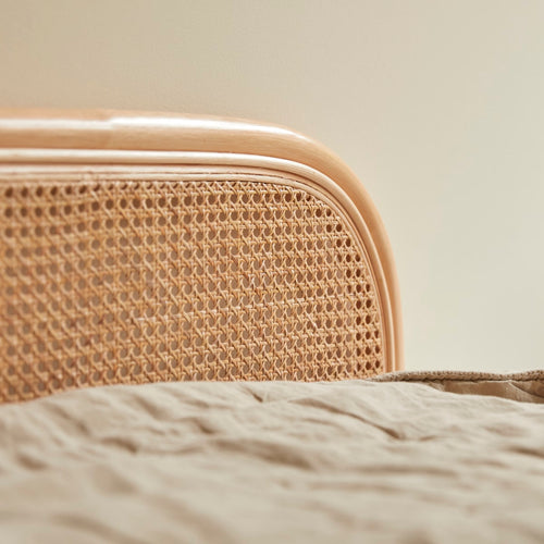 Tikamoon Hoofdbord van gevlochten rotan 200 cm - Naturel - vtwonen shop