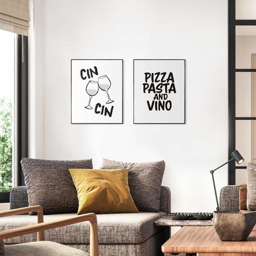 Reinders Cin Cin Moments schilderijen set -  zwart - keuken - 50x40cm