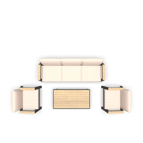 Lesli Living loungebank Manu - antraciet - 207x81x75cm