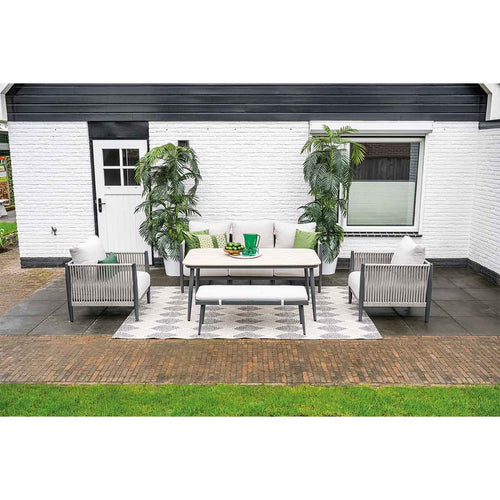 Garden Impressions lounge dining set Tavira grey sand - 5-delig