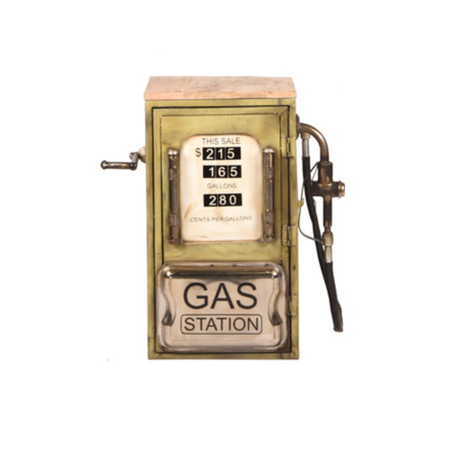 StarFurn Sidetable Vintage Gas Station - Groen Metaal - 57x36x71cm - vtwonen shop