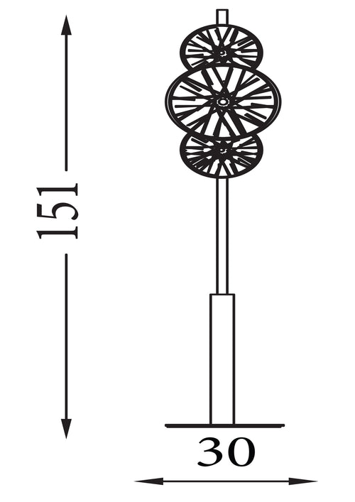 Searchlight vloerlamp Wagon - 6 lichts - 30  x 151   cm - messing
