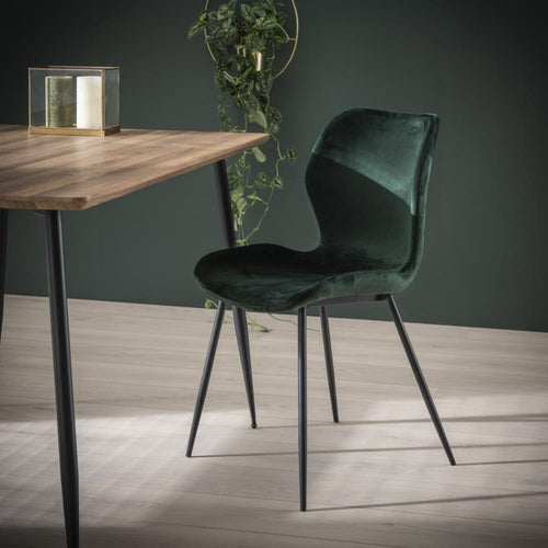 Giga Meubel Eetkamerstoel Velvet - Groen - Set van 4