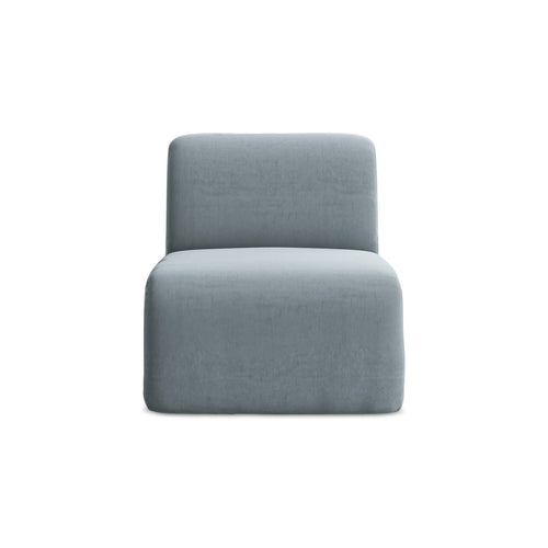 LaMiaSofa Bankmodule midden Cervo - velours - lichtblauw - 70x94x75