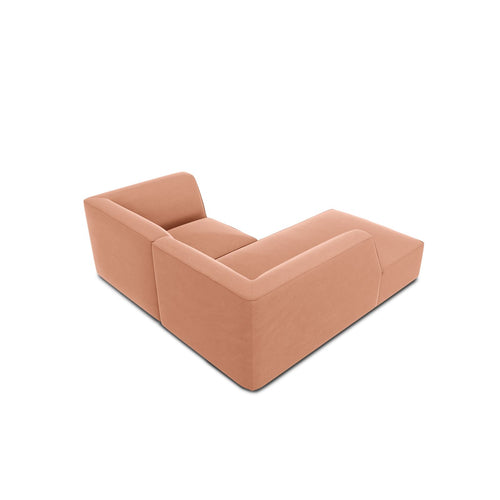 Cosmopolitan Design - Modulaire hoekbank links Siena 3-zits, flueel roze - 180x186x69cm