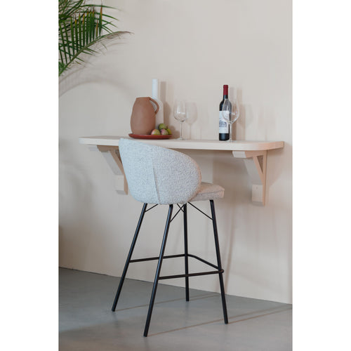 Housecraft Living Joa Barkrukken met rugleuning Bouclé Beige - Set van 2 - vtwonen shop