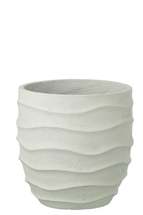 J-Line bloempot Golf + Buiten zand - steen - wit - medium