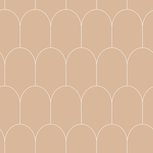 ESTAhome behang art deco motief licht terracotta - 53 cm x 10.05 m - 139203