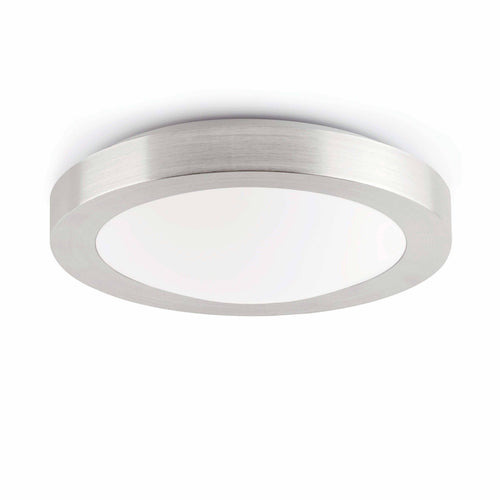 Faro Logos-2 - 2 Light Medium Ronde Badkamer Plafondlamp Aluminium, Wit IP44, E27