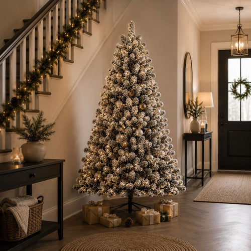 Black Box Trees Alderfen Kunstkerstboom met Sneeuw - Kerstboom H210 x Ø137 cm - Kunstboom met 771 Tips en Standaard - Frosted