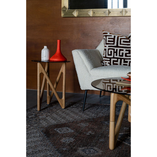 Dutchbone Naia Bijzettafel Rond 40 cm Hout Natural  - Transparant