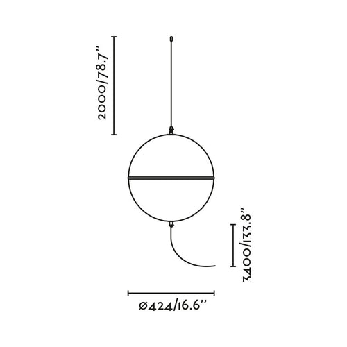 Faro Dome Dome hanglamp van 42 cm met bolvormige kap, satijnzwart, glanzend witte kap, E27 fitting, inclusief schakelaar.