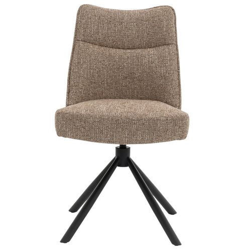 DÉJA Living Eetkamerstoel Meau - Taupe/Zwart - Draaibaar - Set van 2