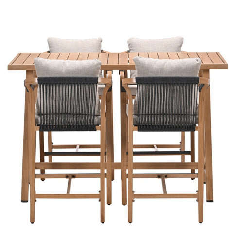 Monti barset - 5-dlg.- light teaklook - rope lava zwart - gobi sand