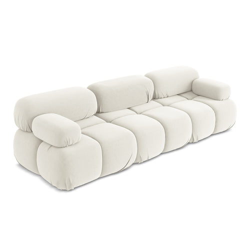 LaMiaSofa 3-zits bank Sanremo - velours - lichtbeige - 285x96x70