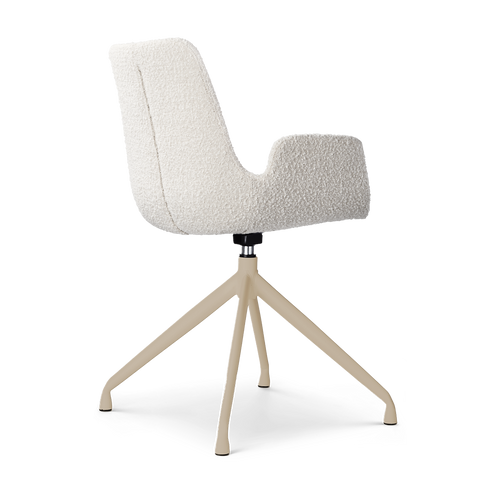 Nolon Nola-Eef draaibare eetkamerstoel bouclé beige beige onderstel