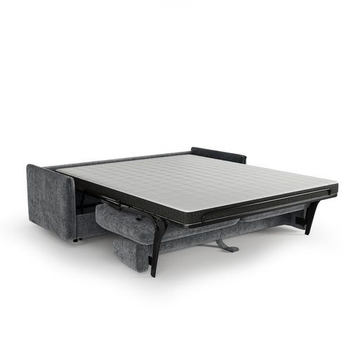 Premium Interiors - Snel uitklapbare slaapbank AVA - gewaafd fluweel leisteengrijs 198cm
