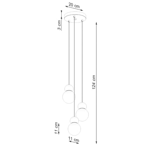 Sollux Lighting Hanglamp PEKKA 3P wit/natuurlijk hout - 31x31x124cm