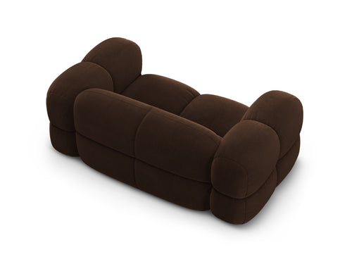 Cosmopolitan Design Bank Loretto 2-zits, flueel chocolade - 100x180x68cm