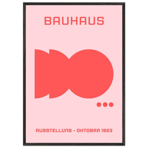 Artfulprints Poster met Lijst Bauhaus - Ausstellung oktobar 1923   - 70x100 cm - Roze