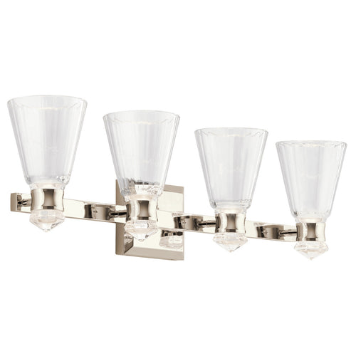 Elstead Kichler Kayva Geïntegreerde LED Wandlamp Gepolijst Nikkel, 3000K, IP44