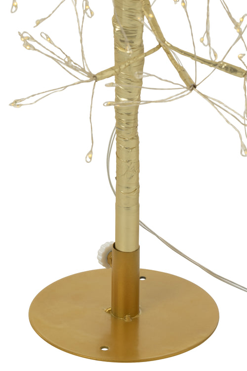 J-Line decoratie Boom - warm witte - ijzer - goud - small - LED lichtjes - vtwonen shop