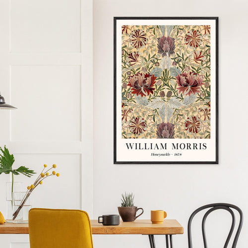 Artfulprints Poster met Lijst William Morris - Honeysuckle III 1886   - 30x40 cm - Meerkleurig