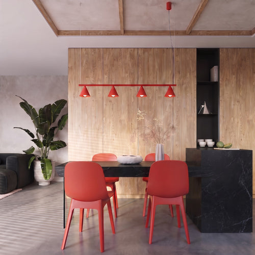 Sollux Lighting Kroonluchter NOX 4L rood - 122x14x215cm