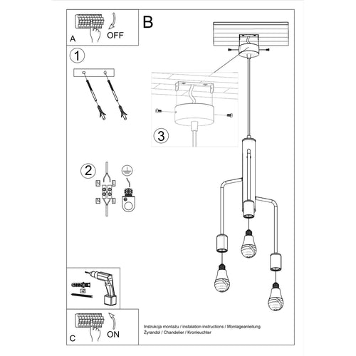 Sollux Lighting Kroonluchter DUOMO 3M - 25x25x100cm