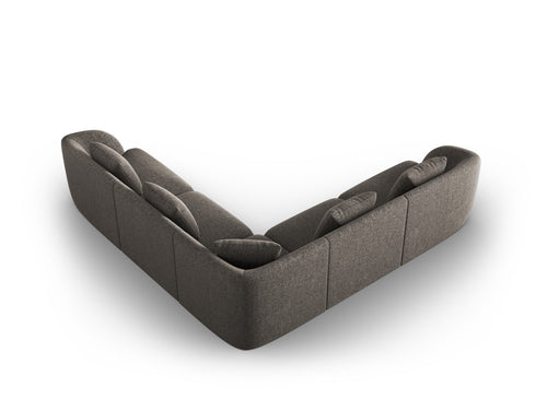 Cosmopolitan Design Symmetrische hoekbank Tulum 5-zits, chenille, grijs - 255x255x70cm