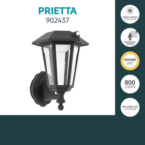 EGLO wandlamp buiten Prietta - solar - sensor
