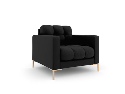 Cosmopolitan Design Fauteuil Bali structurele stof, zwart - 96x87x75cm