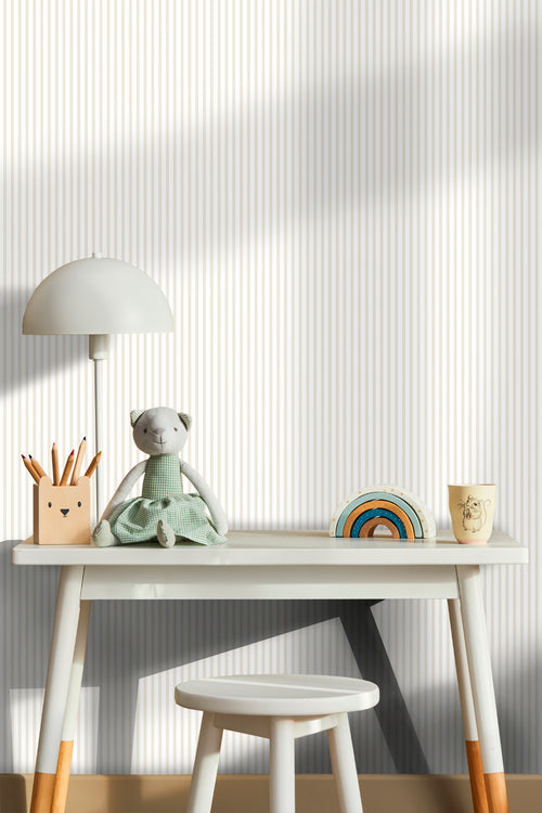 Sanders & Sanders behang strepen beige en wit - 53 cm x 10 m - 640313