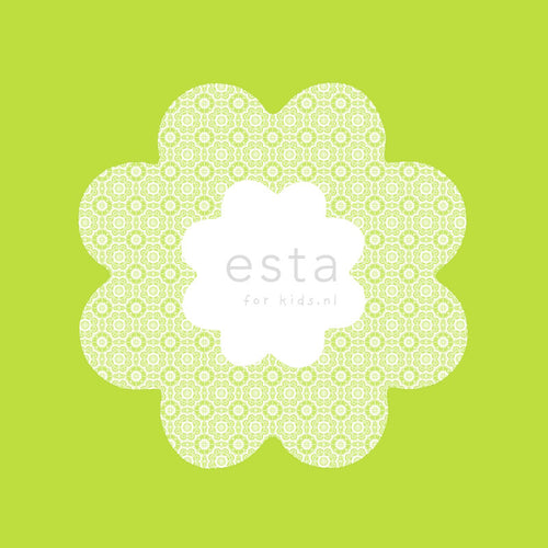 ESTAhome behang kanten bloemen limegroen - 53 cm x 10.05 m - 114952