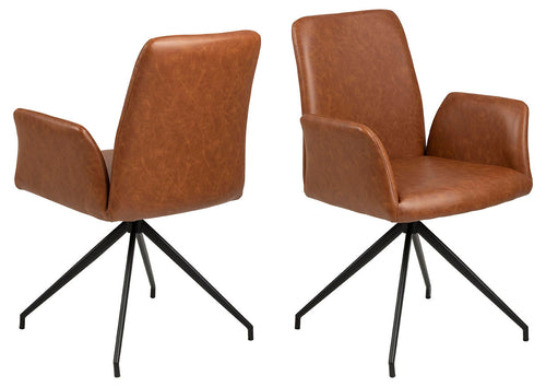 Rebellenclub Eetkamerstoel Naya - Bruin Letherlook - vtwonen shop