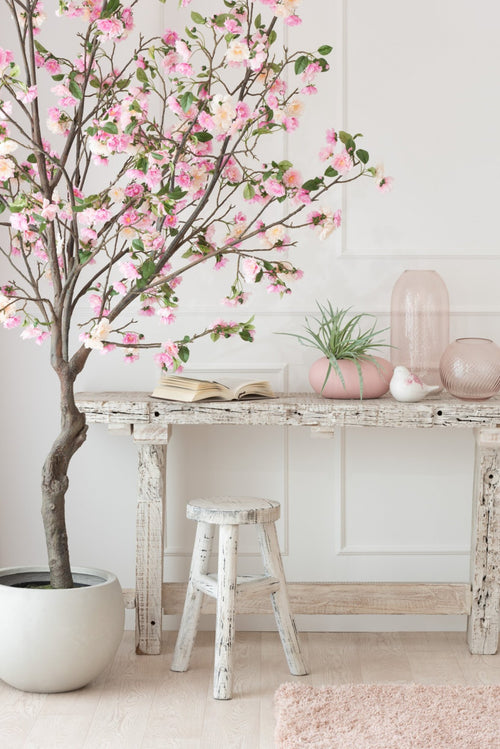 J-Line console Brut - hout - wit/naturel