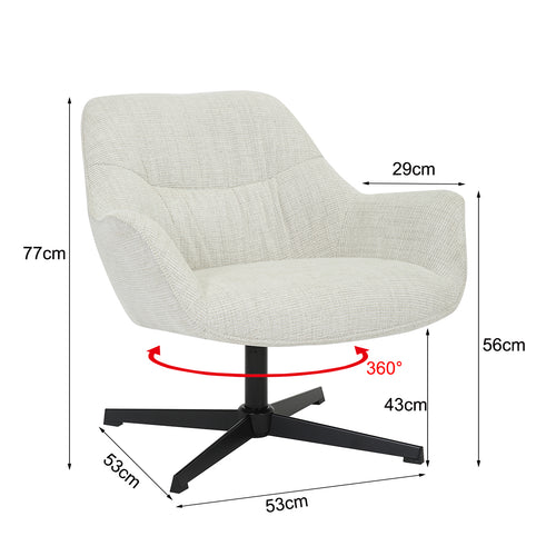 Livingfurn fauteuil Daphne Greige - lichtgrijs - stof