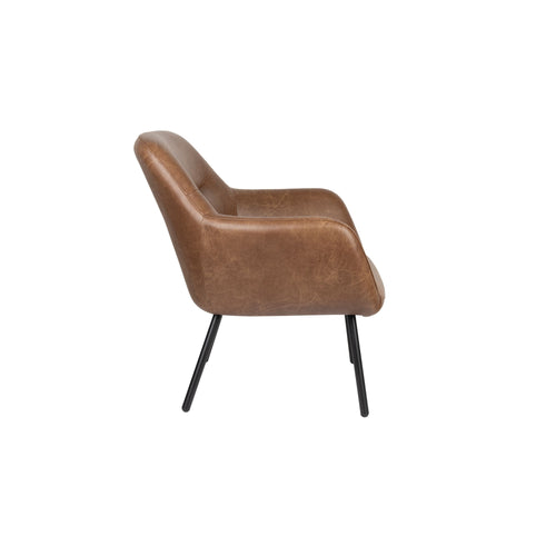 Housecraft Living Dude Loungestoel/ Fauteuil Vintage Kunstleer Bruin - vtwonen shop