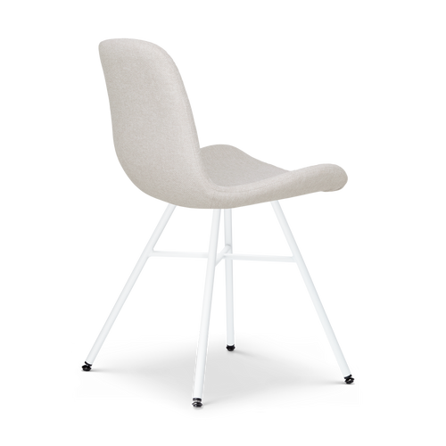 Nolon Noa-Fé Eetkamerstoelen Set van 2 - Beige - Witte Poten - vtwonen shop