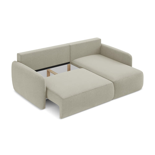 LaMiaSofa hoekbank rechts Corle - textuurstof - lichtbeige - 207x148x86