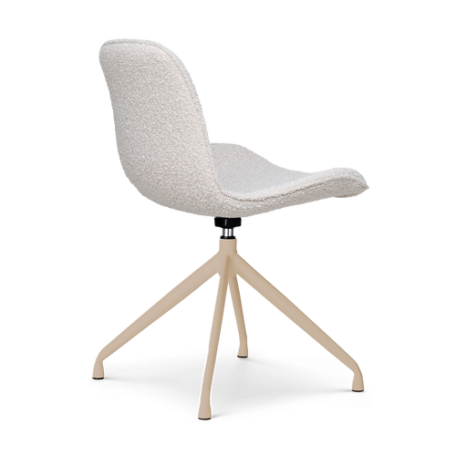 Nolon Nola-Fé draaibare eetkamerstoel bouclé beige beige onderstel