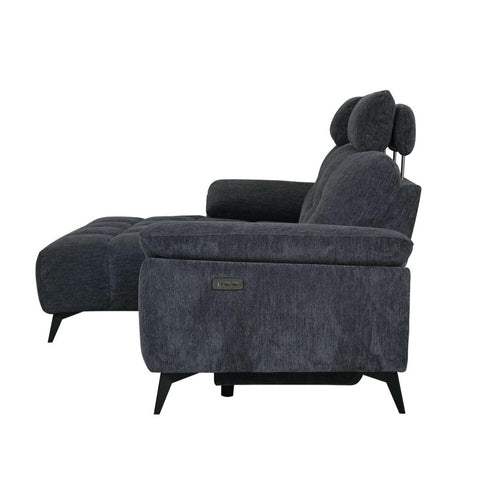 Furnhouse chaise longue bank links Colorado - Zwart - Stof - 156x268x107
