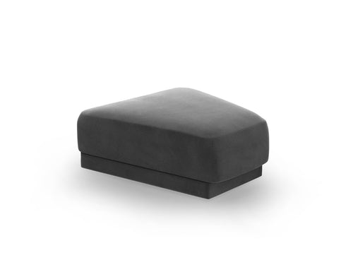 Micadoni Poef Miley flueel, grijs - 79x88x40cm