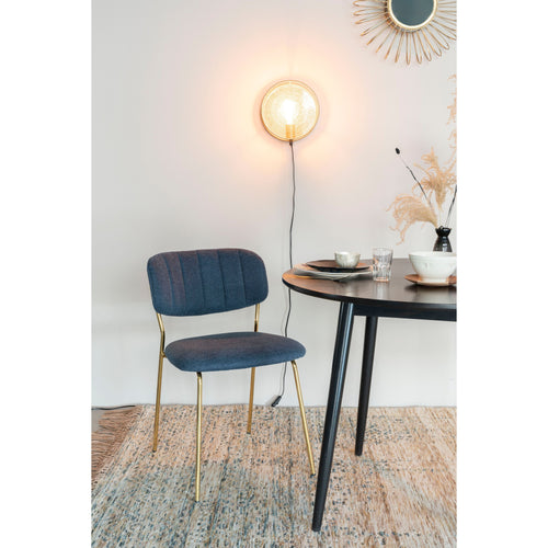 Housecraft Living Jolien Eetkamerstoelen Goud/ Donkerblauw - Set van 2 - vtwonen shop