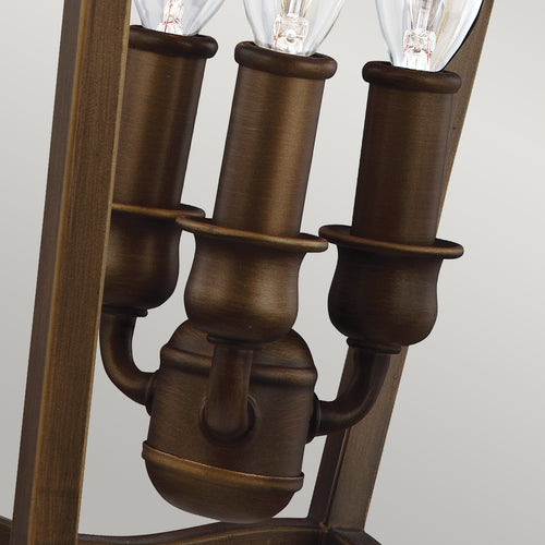 Elstead Yarmouth - 3-lichts hanglamp, geschilderd verouderd messing