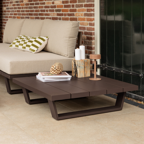 WOOOD salontafel tuin Bear - Aluminium - Bruin - 25x87x87