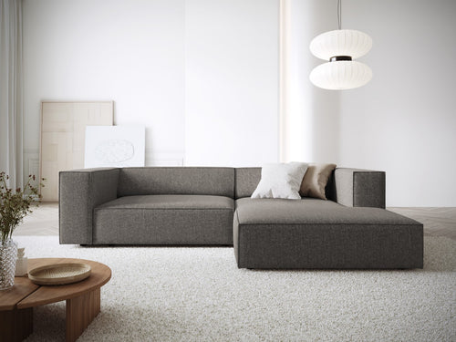 Cosmopolitan Design rechter hoekbank Arendal 3-zits, chenille, grijs - 166x224x70cm