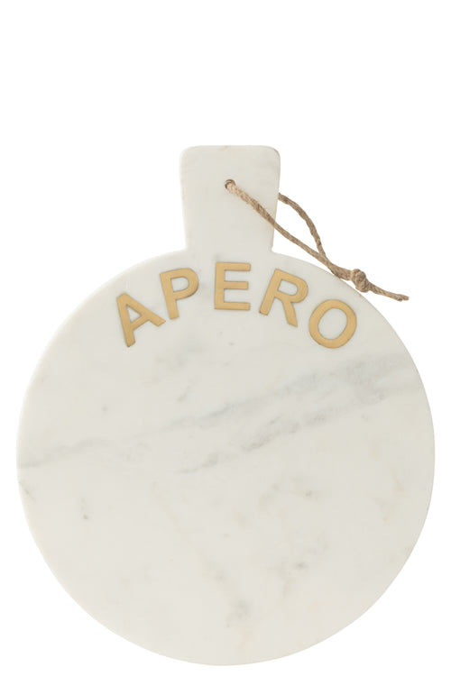 J-Line snijplank Rond Apero Marmer - steen - wit - vtwonen shop