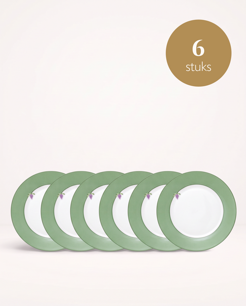 Pip Studio - Borden - Lily & Lotus - Uni - Lichtgroen - 21 cm - Set van 6