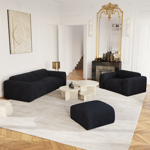 Sia Home - Bank MYRA - getextureerd fluweel donker antraciet 240cm